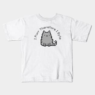 I Purr Therefore I Byte Kids T-Shirt